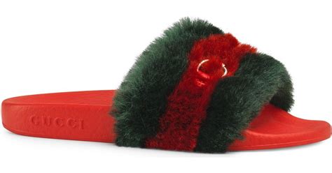 gucci fluffy sliders